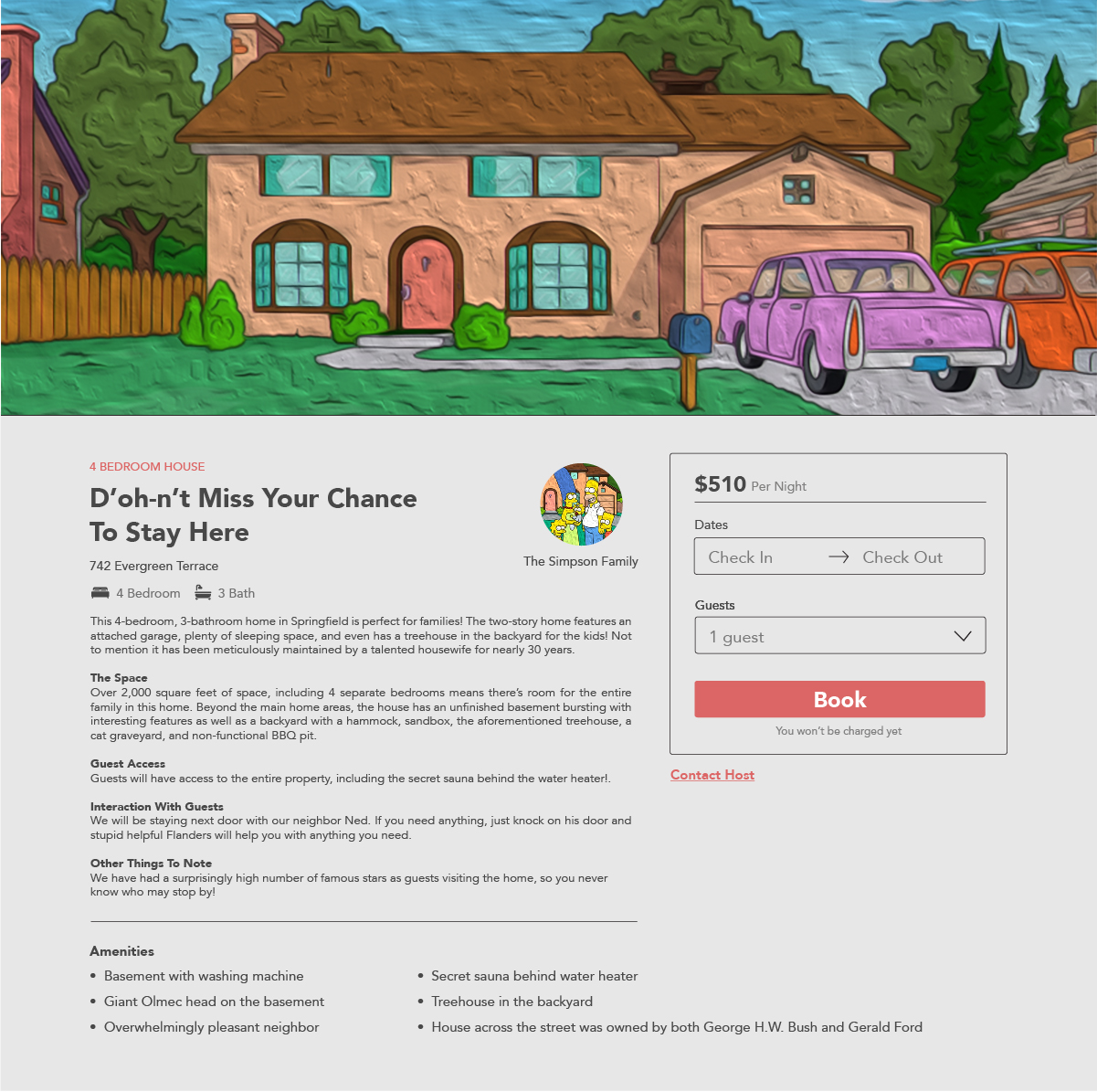 What if Your Favorite TV Characters Wanted to Rent Out Their Famous Homes Simpsons
